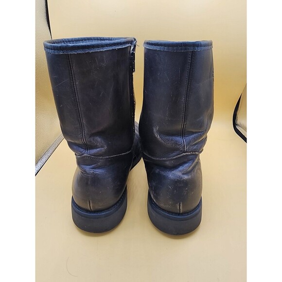 VTG Field & Stream Black Leather Insulated Boots Zip Side Almond Toe Men Sz 10EE - Picture 6 of 11